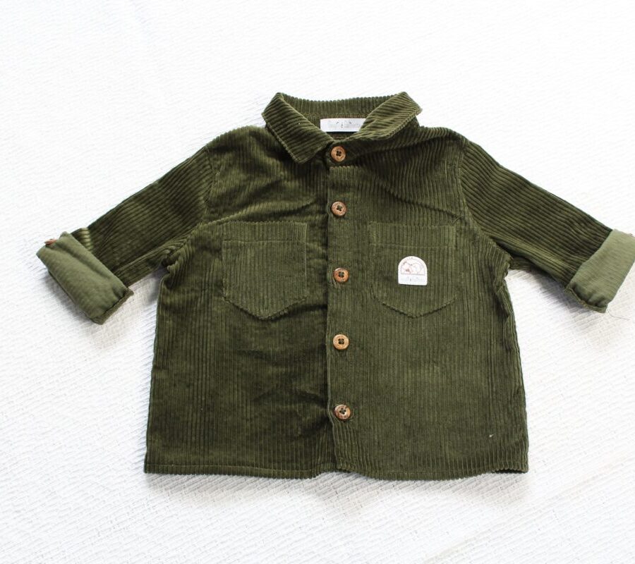 veste velours verte enfant et bébé