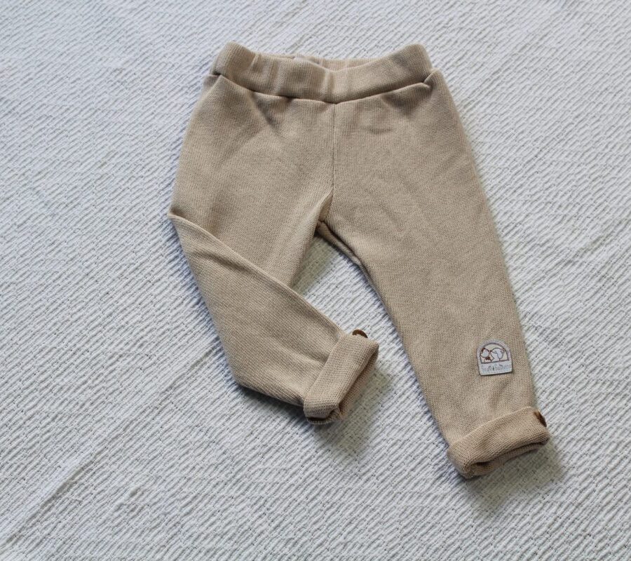 boutons bois enfant et bébé legging tricoté